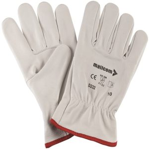 Găng Tay Da Bê Hàn TIG Màu Trắng Mallcom  D232