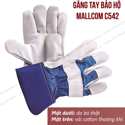 Găng tay hàn vải da Mallcom C542