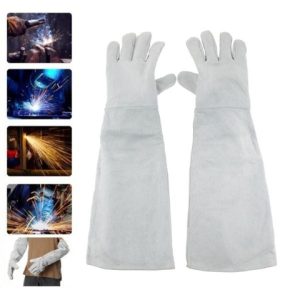 Găng Tay Da Hàn Chống Nóng Chịu Nhiệt Độ Cao Màu Trắng Dài 60cm