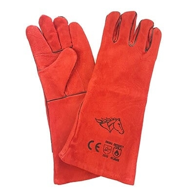 Găng Tay Da Hàn Màu Đỏ 16 Inchs