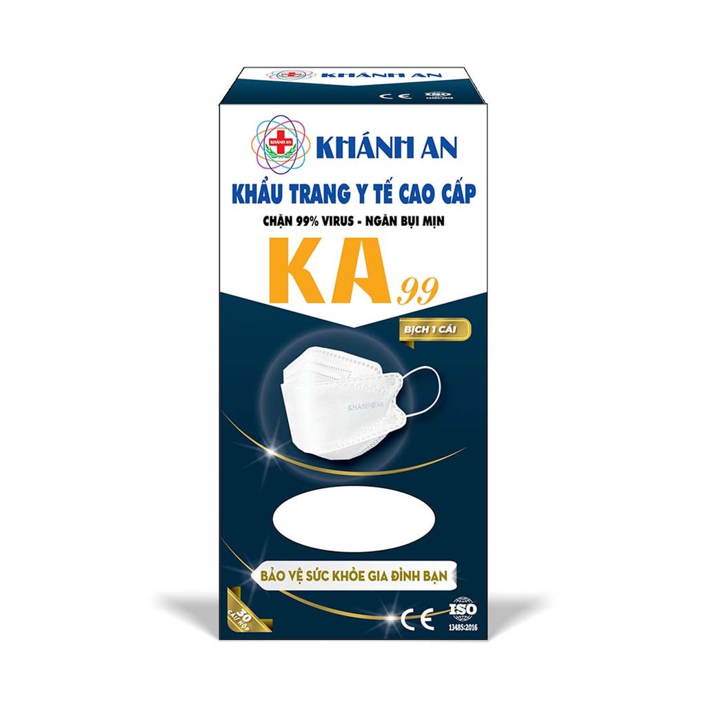Khẩu trang y tế KA99 Khánh An tiệt trùng (bịch 1 cái)